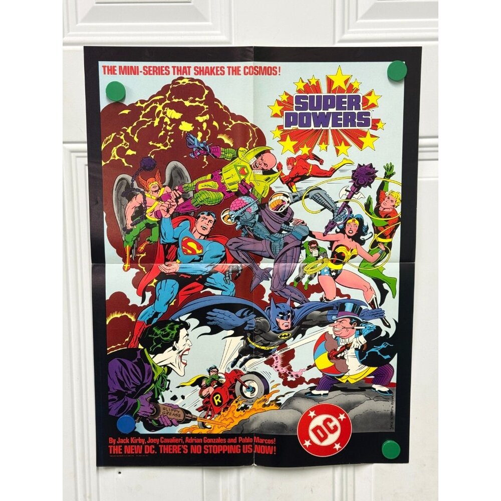 RARE / Vintage SUPER POWERS / 1984 / 17‎ X 22 / Comic Store Promo Poster - a